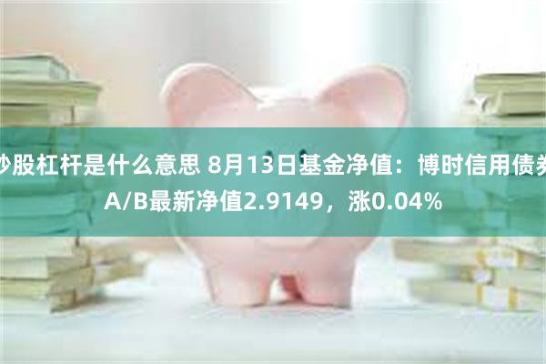 炒股杠杆是什么意思 8月13日基金净值：博时信用债券A/B最新净值2.9149，涨0.04%