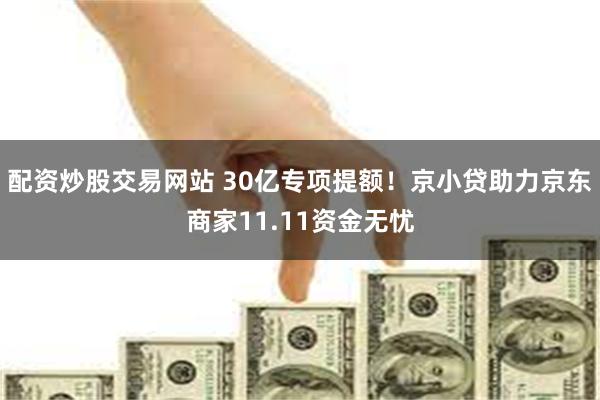 配资炒股交易网站 30亿专项提额！京小贷助力京东商家11.11资金无忧