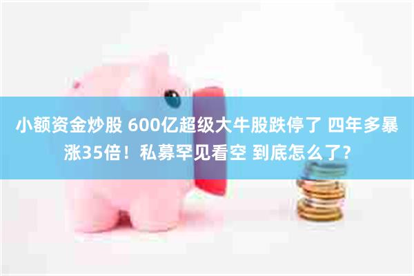 小额资金炒股 600亿超级大牛股跌停了 四年多暴涨35倍！私募罕见看空 到底怎么了？