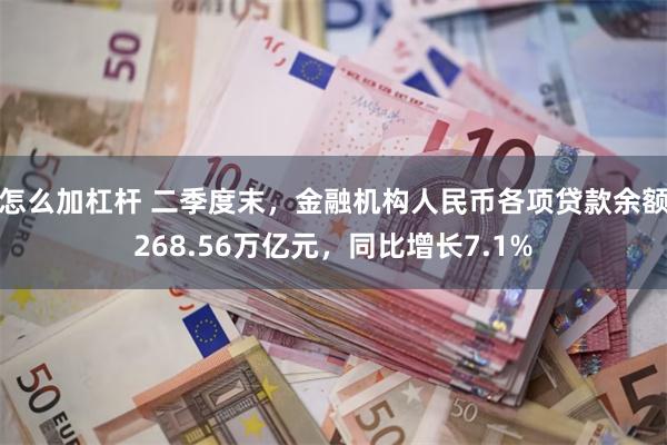 怎么加杠杆 二季度末，金融机构人民币各项贷款余额268.56