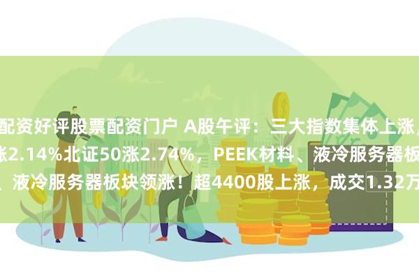 配资好评股票配资门户 A股午评：三大指数集体上涨，沪指涨0.